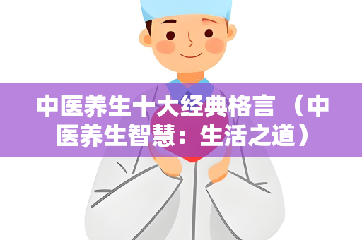 中医养生十大经典格言 （中医养生智慧：生活之道）